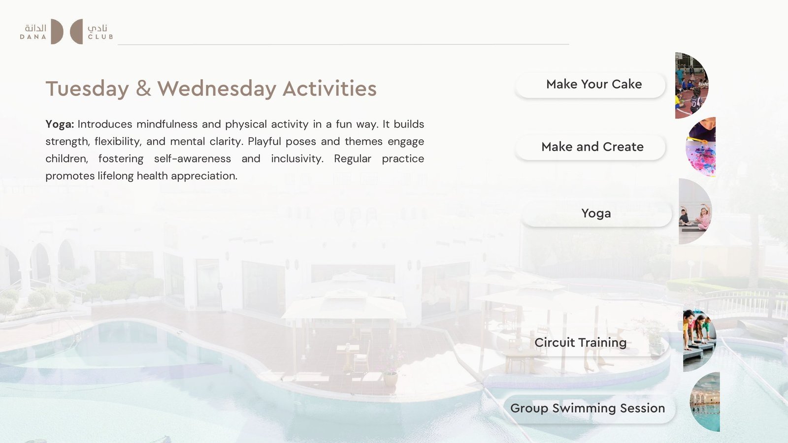 Tuesday and Wednesday activities
